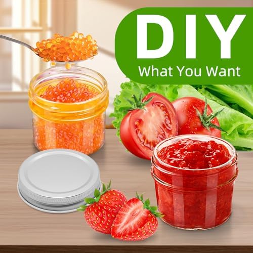 6Pcs 4oz Food Grade Mason Jars with Airtight Lids