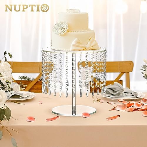 NUPTIO Clear Acrylic Cake Stand 122 Inch Round