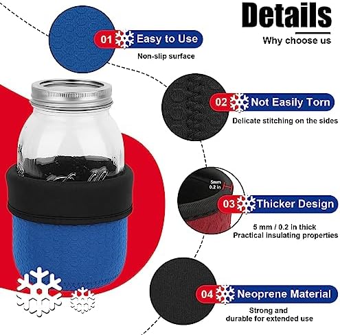 Desing Wish 32 Oz Mason Jar Neoprene Sleeve 4 Pack