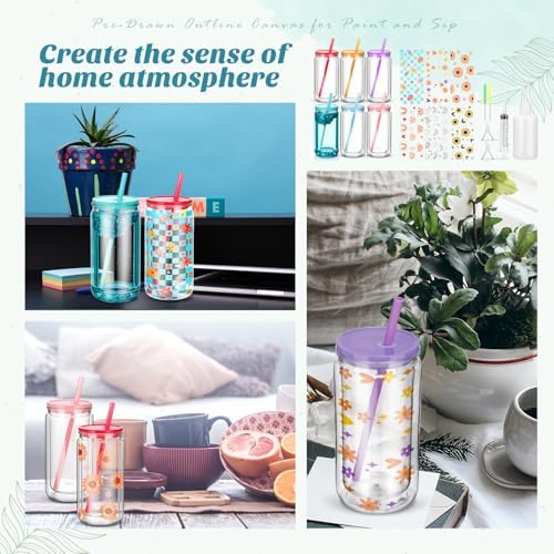 20 Pcs 6 Pack DIY Snow Globe Tumbler Kit