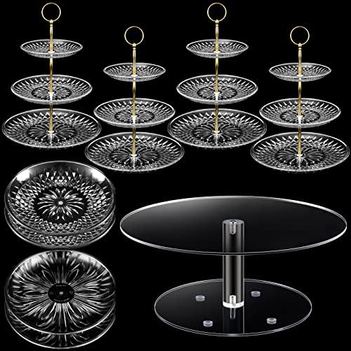 Pinkunn 9 Pcs Acrylic Cake Stand Set for Parties and Events