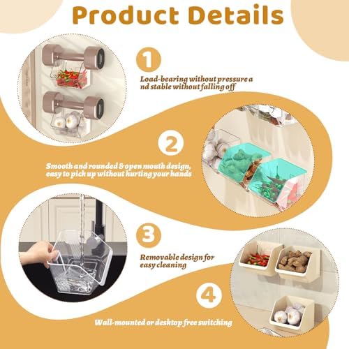 3 Pack Wall Mounted Storage Bins with Clear Design