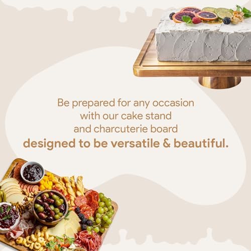Homesphere Acacia Wood Cake Stand with Lid