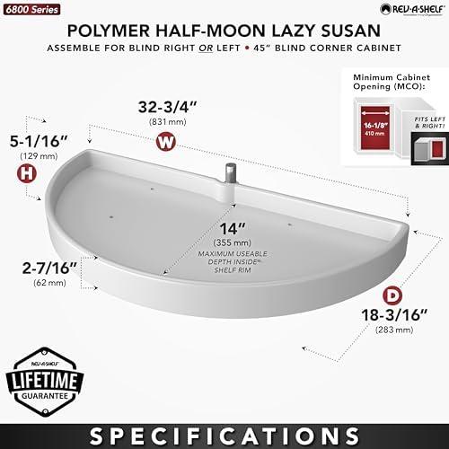 Rev-A-Shelf 33 in Almond Polymer Lazy Susan 1-Tier Rack