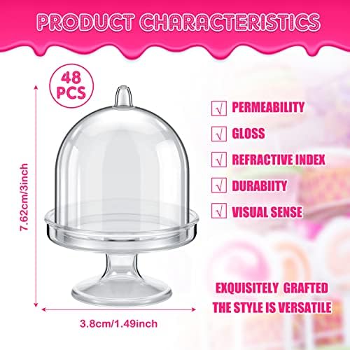 Tessco for You 48 Piece Clear Cake Stand with Dome Cover