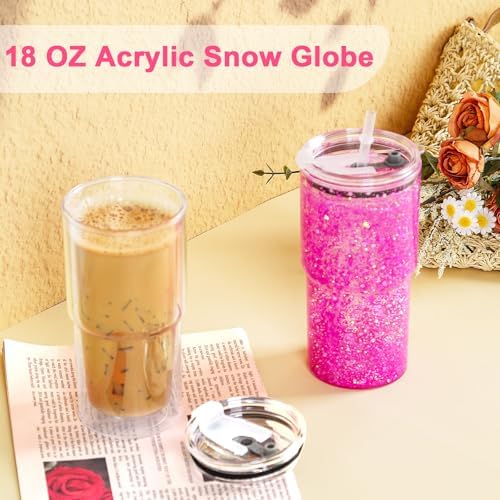 18 Oz Acrylic Snowglobe Tumbler 6 Pack