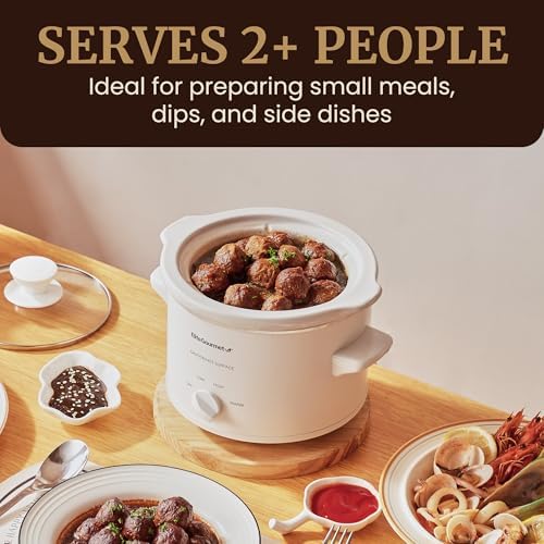 Elite Gourmet MST-250XW Electric Slow Cooker with Ceramic Pot and Glass Lid