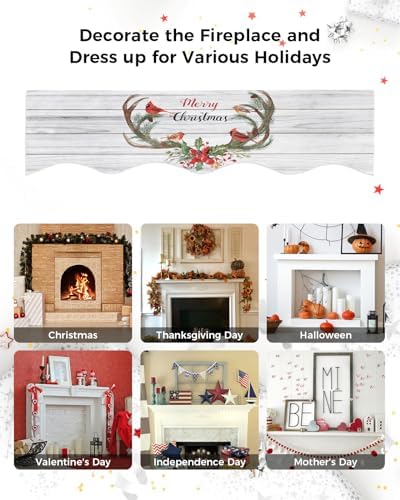 Yukro Holiday Fireplace Mantel Scarf 17x70 Inch