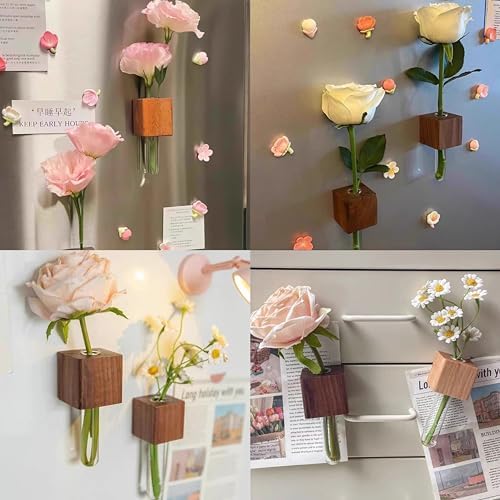 BudgetBliss Mini Vase Magnets for Fridge Home Decor