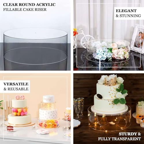 Efavormart 14 Inch Round Clear Acrylic Cake Stand