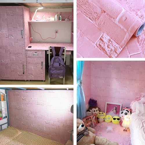 LovingWay 147 Feet Classroom Wall Shelf Liner Pink Bricks English Quotes