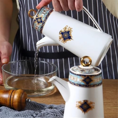 Pink Ceramic Teapot with Lid 650ML Water Pitcher Set