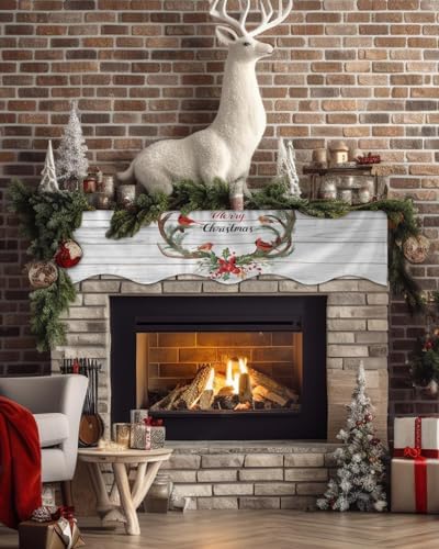 Yukro Holiday Fireplace Mantel Scarf 17x70 Inch