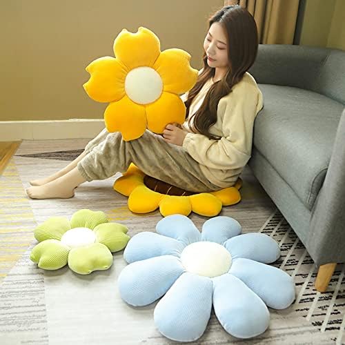 Vctops Blue Daisy Shaped Seat Pad Throw Pillow