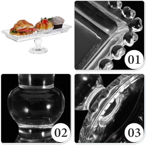 Ipetboom Wedding Dessert Serving Stand - Modern Crystal Glass Fruit Plate with Feet