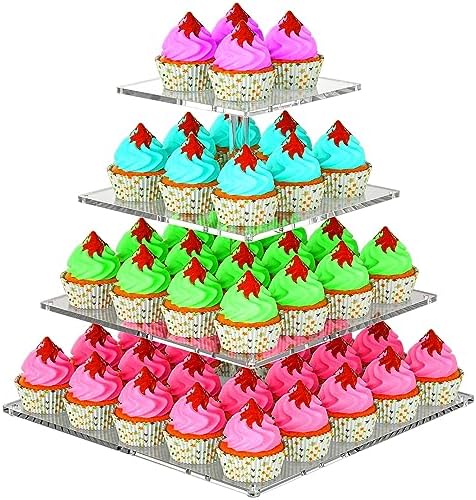 4 Tier Acrylic Cupcake Stand for 50 Cupcakes