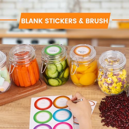 AuroTrends 25oz Glass Jars with Airtight Lids 6Pack
