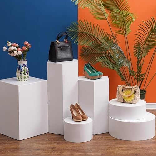 Black Round Cylinder Pedestal Stands for Display