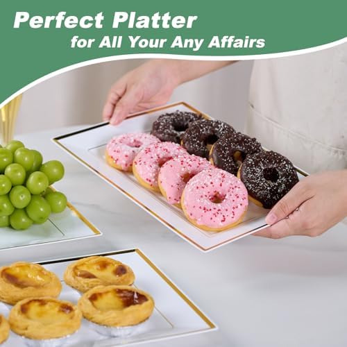 FOCUSLINE 8PCS Plastic Serving Trays Set