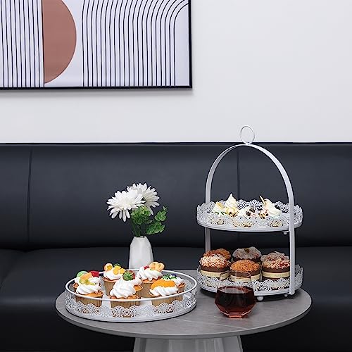 6 Pcs White Cake Stands Set for Parties and Celebrations