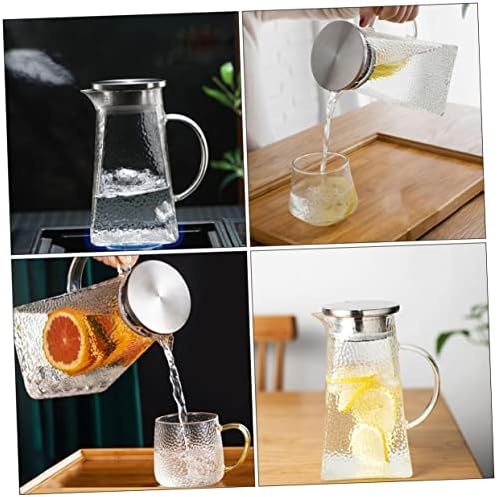 STOBAZA Glass Beverage Pitcher with Hammer Pattern