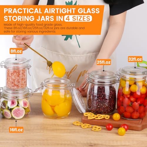 AuroTrends 25oz Glass Jars with Airtight Lids 6Pack