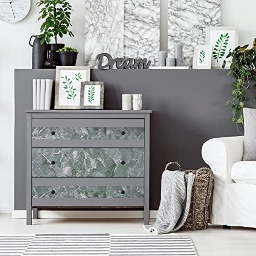 Magic Cover Self-Adhesive Vinyl Liner 18 x 16 Marble Emerald Green