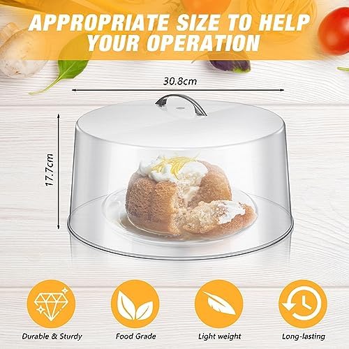 Uiifan 2 Pcs Clear Plastic Cake Cover with Metal Handle