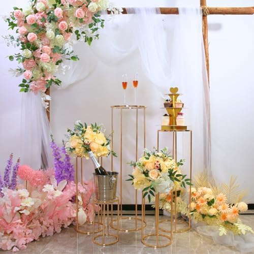 5PCS Round Gold Cake Stand for Party Display