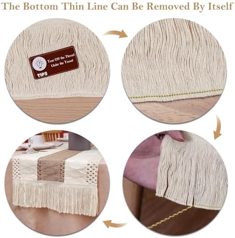 OurWarm Boho Macrame Table Runner 72 Inch
