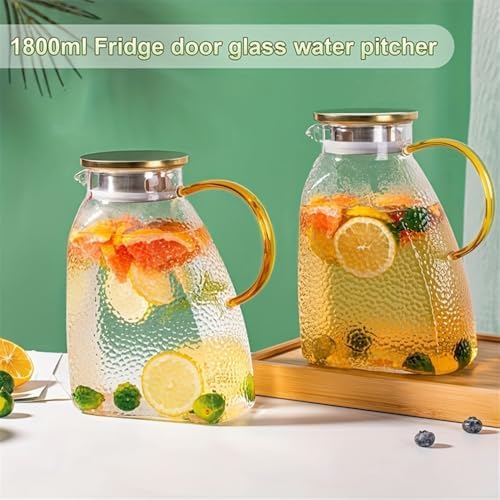 Cold Kettle 18L Glass Pitcher With Lid Spray Nozzle Handle Refrigerator Use
