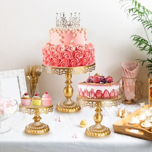 Hacaroa 7-Piece Gold Cake Stand Set