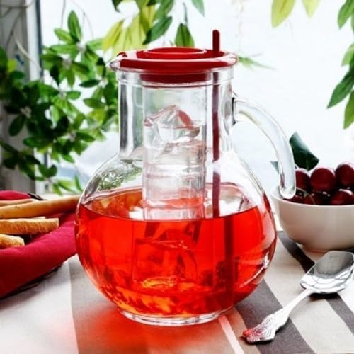 Bormioli Rocco Kufra 6775 oz Glass Jug with Ice Container and Lid