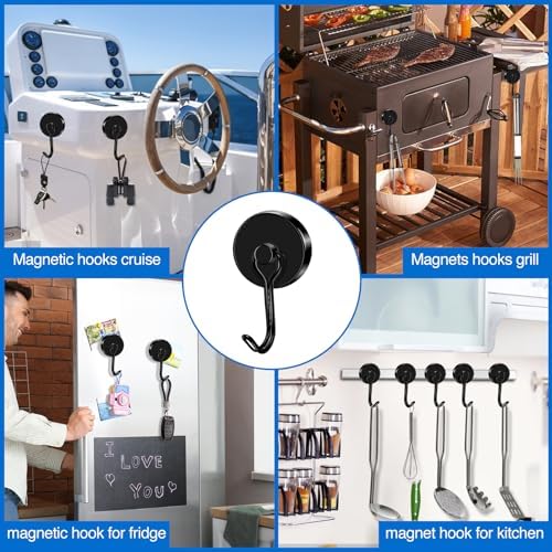 LOVIMAG Magnetic Mug Hooks 3 Pcs Heavy Duty Storage Wall Mounts