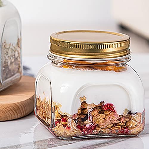 Cedilis 12 Pack 10OZ Airtight Mason Jars with Gold Lids