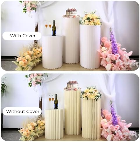 3PCS Sturdy Cardboard Cake Stands for Party and Wedding