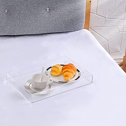 Modern Acrylic Ottoman Tray with Handles 11x14 Inch