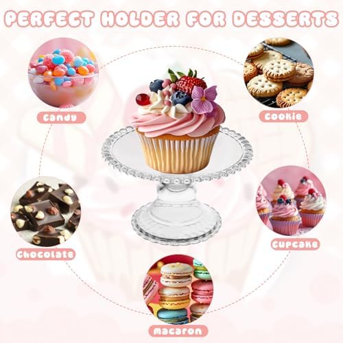 30 Pcs Clear Mini Cake Stand Set for Cupcakes and Desserts