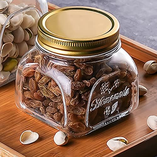Cedilis 12 Pack 10OZ Airtight Mason Jars with Gold Lids