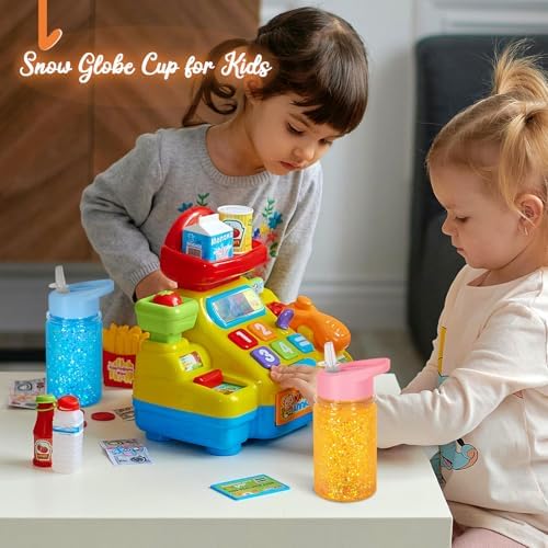8 Pack 10 Oz Plastic Snow Globe Tumbler with Plug