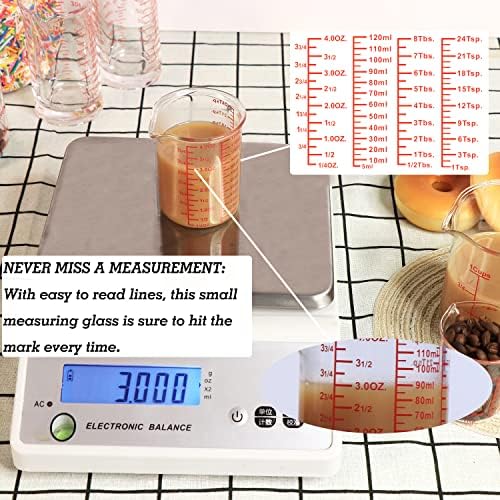 High Borosilicate Glass Measuring Cup Set - 60ml 120ml 250ml