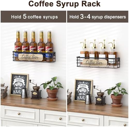 Filano Coffee Mug Holder 2 Pack with 12 Hooks and Basket