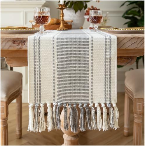Caflife Boho Table Runner Modern Farmhouse 13x90 Inch