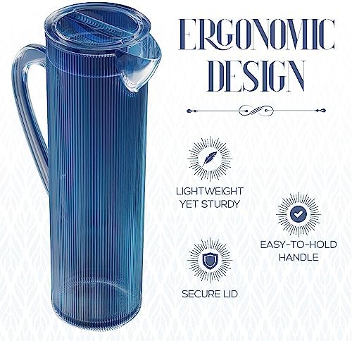 Elle Decor Acrylic Water Pitcher with Lid