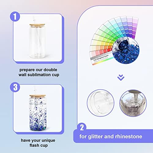 AGH 16OZ Snow Globe Glass Tumbler 8 Pack