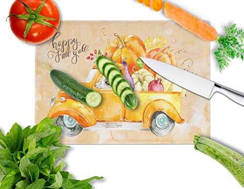 Fall Harvest Fawn French Bulldog Glass Cutting Board