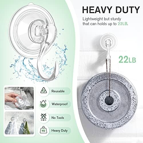 VISV Large Suction Cup Hooks with Wipes 5 Pcs