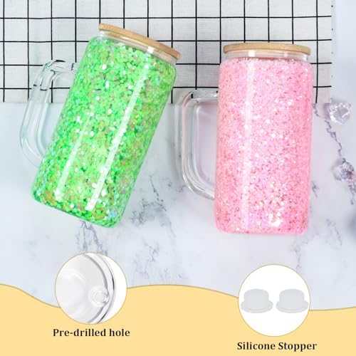 16 Oz Snow Globe Tumbler With Handle 4 Pack
