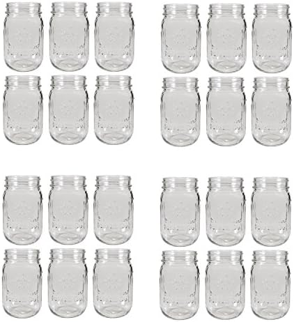 Pint Size 16 Ounce Clear Glass Mason Jars 24 Pack