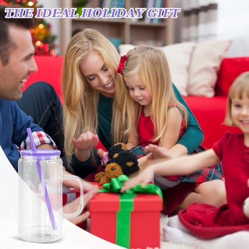16 oz Snow Globe Tumbler with Handle 4 Pack 1